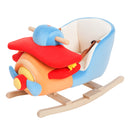 Children's Wooden Rocking Horse Plane Chair with Lullaby and Safety Belt