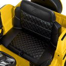 JOYLDIAS Yellow 12V Electric Truck Toy for Kids with LED Lights, Music, and Remote Control