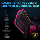 12V Pink Lamborghini Revuelto Ride-On Car with Hydraulic Doors and Remote Control