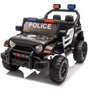 12V Electric Police Ride-On Car for Kids with Parental Remote, Bluetooth, and USB Music