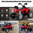 12V Electric Kids ATV Quad with 2 Speed Settings, MP3 Player, and Headlights - Red