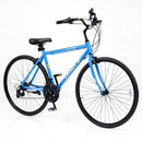 Adult 700C Hybrid Bicycle Featuring 18-Speed Shimano Gear System and Phone Holder - Blue
