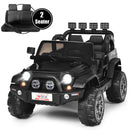 HoneyJoy 12V Black Electric Truck for Kids - 2-Seater Ride-On with Storage