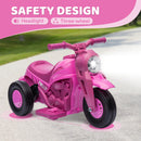 3-Wheel Pink Bubble Motorcycle for Kids with LED Headlight and Music