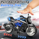 MQDMINI Set of 4 Pull-Back Motorcycles, Black, 5.9 x 3.14 x 7.87 inches