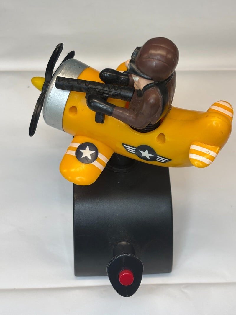 Animatronic Yellow Fighter Pilot Plane Blaster Toy with Motion Features