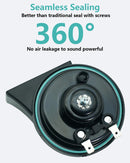 NEOGET 12V 128dB Deep Sound Car Horn, 410Hz, Black Single Tone