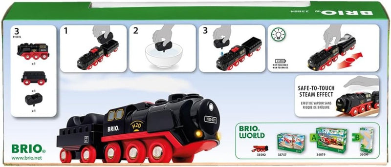 3-Piece Steaming Train Set with Lights and Forward/Reverse Motion for Kids