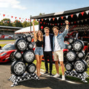 Giant Racing Tire Foil Balloons - 2Pcs, 3.5Ft Self-Standing