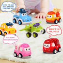 12-Piece Construction Pull Back Car Toy Set for Toddlers Aged 1 to 3