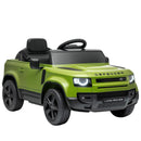 Licensed Green Land Rover 12V Ride-On Car with Suspension and Remote Control