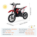 36V Kids Electric Motorcycle with LED Lights for Ages 14 and Up