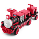Red 2-Seater Electric Kids Train with Carriage, 12V, 2 Speed, Music, and Lights