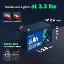 24V 6Ah LiFePO4 Battery with Integrated 6A BMS, Rechargeable for Over 2000 Deep Cycles