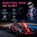 24V Drift Go Kart for Kids Ages 8 - 12 in Red with 2 Speed Options