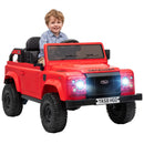 12V Official Land Rover Defender Electric Vehicle for Kids Ages 3 and Up - Red