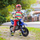12V Blue Children's Motorcycle with Twist Grip Throttle and Rear Suspension