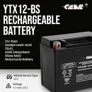 YTX12-BS AGM Motorcycle and Power Sport Battery Replacement