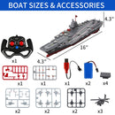 SNACKTANT 16-inch Remote Control Warship Aircraft Carrier with Dual Rechargeable Batteries