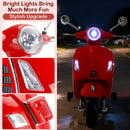 6V Electric Dual Ride-On Red Motorcycle Toy for Kids - 3-Wheeler Fun