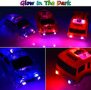 Glow in the Dark Racing Car Set with 5 Flashing LED Lights!