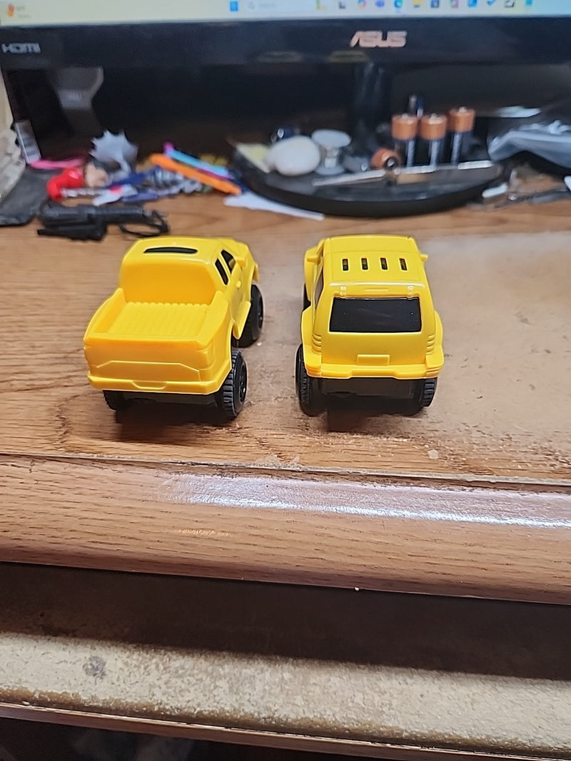 Yellow Battery-Powered Truck and SUV Toy Set of 2, Tested