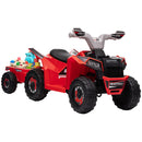 6V Red Toddler Ride-On Car with Trailer and Durable Wheels