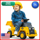 Costzon 6V Caterpillar Ride-On Dump Truck with Functional Dump Bed, Horn, and LED Lights