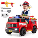 12V Electric Toy Car with Water Blaster, Communication System, Tools, and Sound Effects