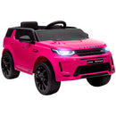 Licensed 12V Pink Kids Ride-On Car with Soft Start and Land Rover Design