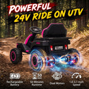 Pink Electric Battery-Powered Go-Kart Ride-On Toy ATV for Girls Ages 3-6