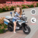 12V Battery-Powered Ride-On Motorcycle for Kids with Training Wheels and 3 Speed Options