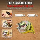 Pair of 300DB High-Volume Waterproof Snail Horns, 12V Universal Kit