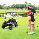 24V 7AH 4WD Black Kids Golf Cart Ride-On Car for 2 with Storage & Remote Control