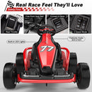 IWDOORIDE Red Electric Drift Kart for Kids with Dual Motors, 24V