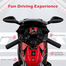 Red 6V Motorcycle for Kids with Training Wheels, Horn, Music, and Headlight - Ages 3+