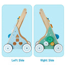 Versatile Wooden Activity Center Toddler Push Walker with 10 Engaging Features