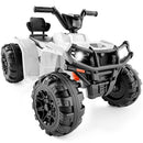 12V Electric ATV Quad Car Toy for Kids with Bluetooth Audio - White