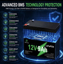 12V 9Ah Lithium Power Source for Ride-On Toys, Fish Finders, and Security Systems