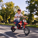 24V Electric Dirt Bike for Kids with Rear Suspension, Red