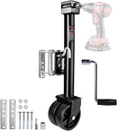 2000 Lbs Dual Wheel Trailer Jack, Compatible with 20-24V Cordless Drills, 12" Lift