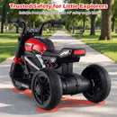 Red 6V Children's Motorcycle with Music, Storytelling, LED Lights, Accelerator Pedal, and Triple Wheels