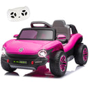 12V Licensed Pink Volkswagen Beetle Electric Ride-On Car for Kids, Speeds of 1.5-2.5MPH