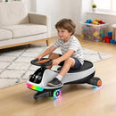 Rechargeable 12V Wiggle Car for Kids with Pedal and Display in Black and White