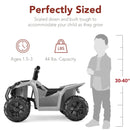 6V Gray Kids Quad ATV Ride-On 4-Wheeler Toy at 1.8MPH