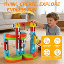 Electric Train Playset with DIY Tracks for Kids Aged 4-8, 82 Pieces