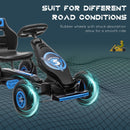 Blue Kids Pedal Go Kart for Ages 5-12, 110 lbs Weight Limit, 47.75" Length