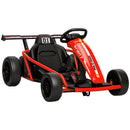 Red 24V Kids Electric Drift Go Kart with Dual Motors, Speeds up to 8.1 MPH