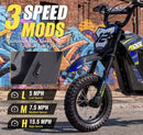 Navy Blue 36V 750W Kids Electric Dirt Bike - 15.5MPH, 14 Mile Range, 3 Speed