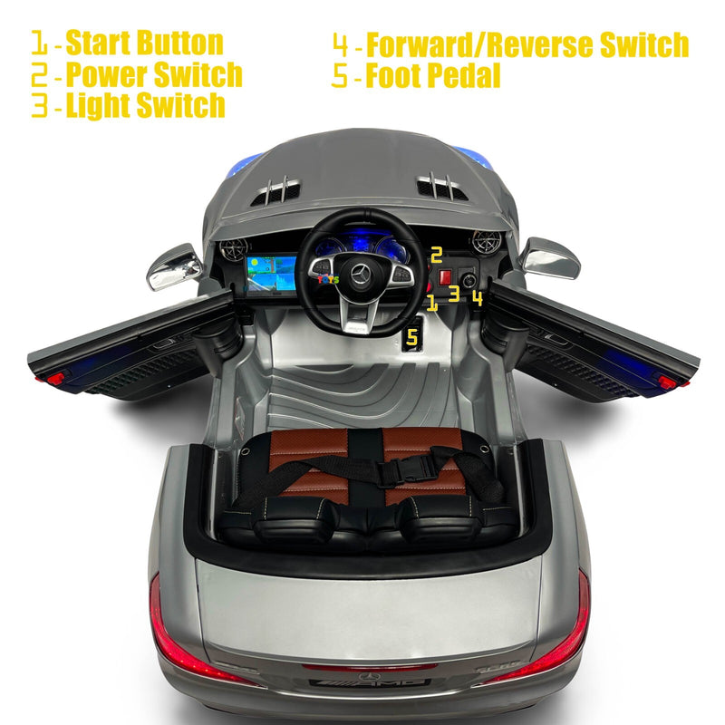 Kids Ride-On Remote Control Car with MP4 Screen LED Wheels Licensed Mercedes-Benz Various Colors